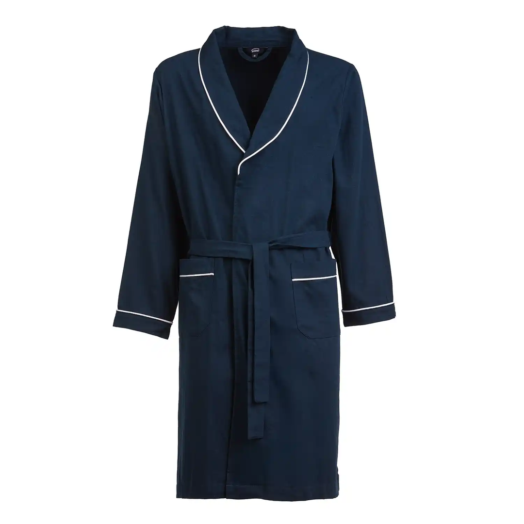 Vestaglia uomo in flanella blu con rifiniture bianche VESMO 887 GOLD 