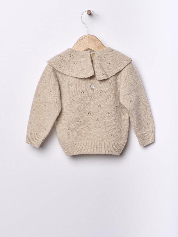 Maglione con colletto in lana merino 10301A 04 WEDOBLE 