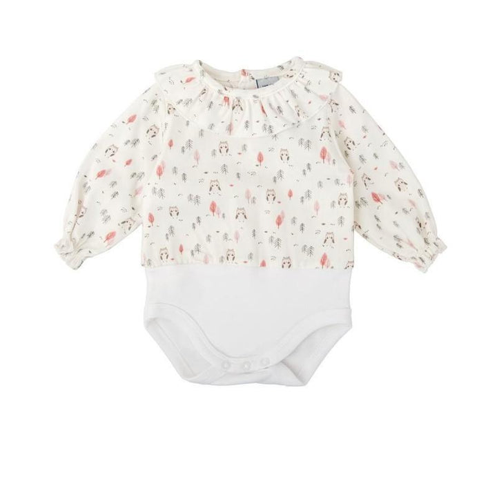 Body manica lunga con volant e fantasia bosco 2213 LR BABIDU 