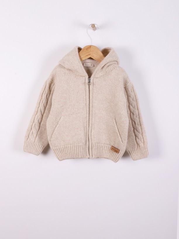 Cardigan con cappuccio e zip 11308C 22 WEDOBLE 