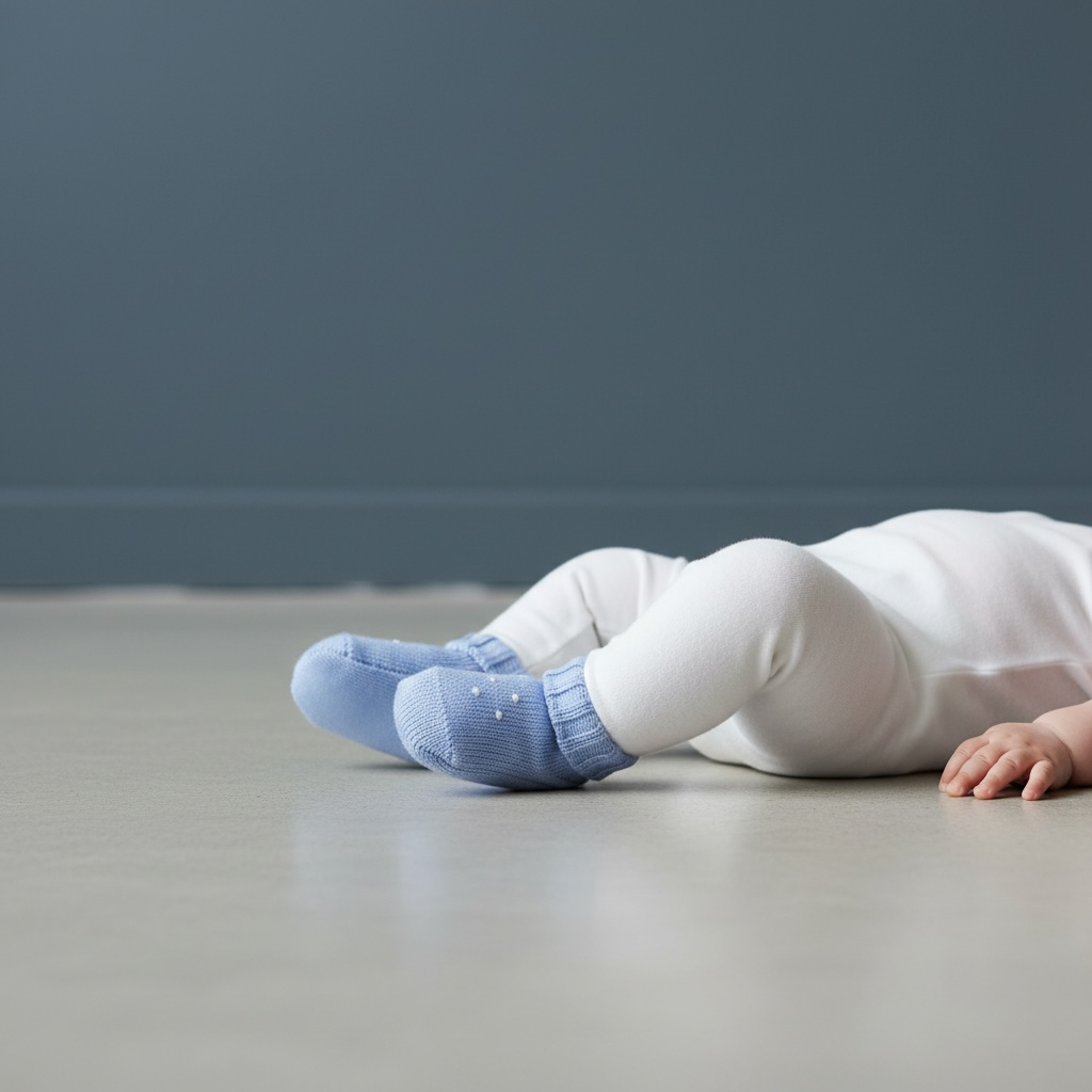 Scarpine da neonato di lana celeste 711 CB BABY Lord 