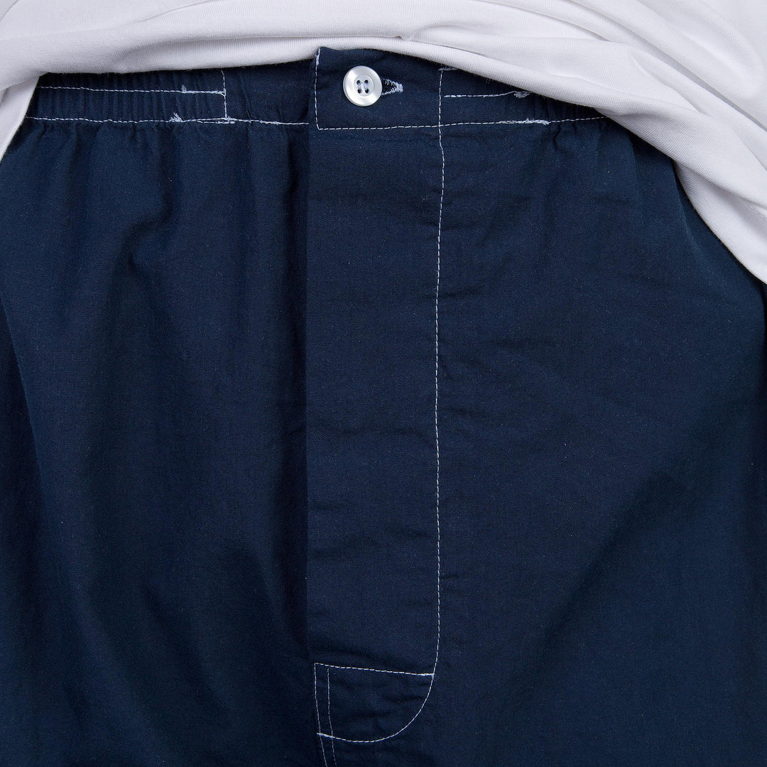 Pigiama in cotone corto bianco con pantaloni blu PETER UCC/2 483 GOLD 