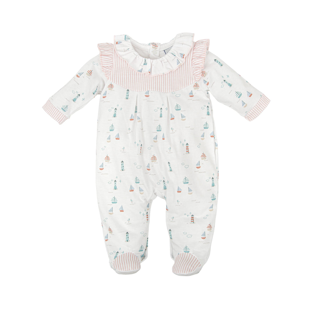 Tutina a tema marino con dettagli rosa 14221 BR BABIDU 