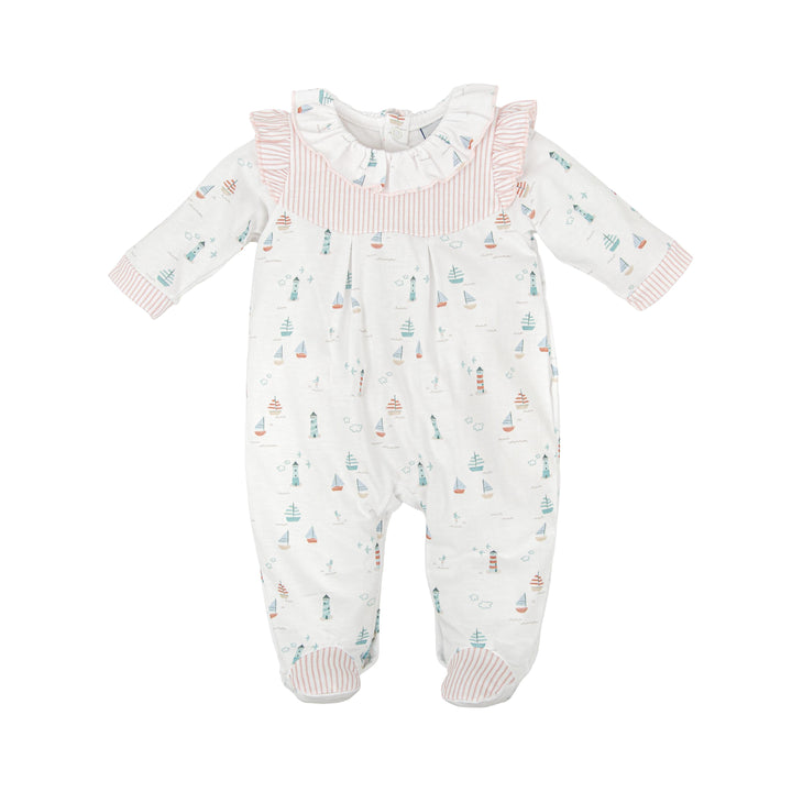 Tutina a tema marino con dettagli rosa 14221 BR BABIDU 