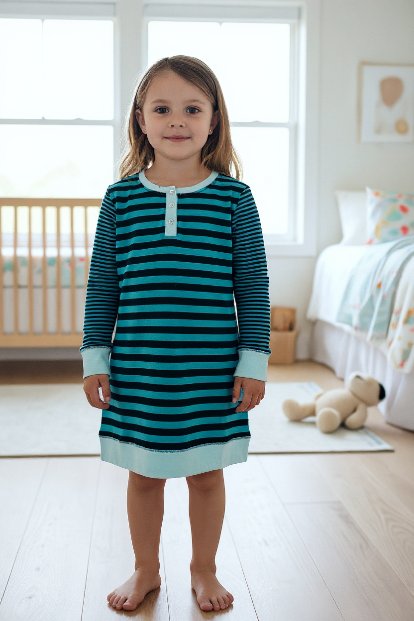 Camicia da notte in caldo cotone a righe XMY 283 VG XMY 