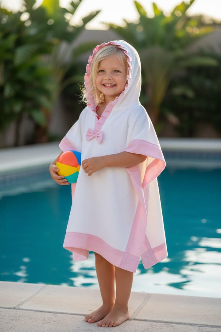 Poncho in spugna con profilo rosa LAMPEDUSA 8 Mantì 