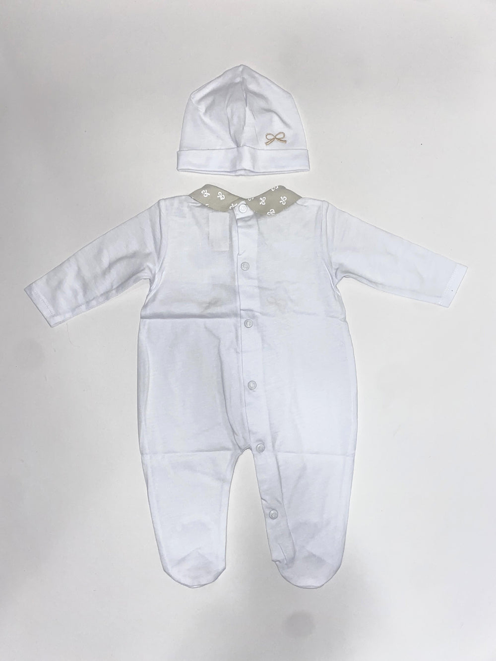 Set tutina e cappellino in cotone con fiocchi decorativi MFT4J BS NINNAOH 