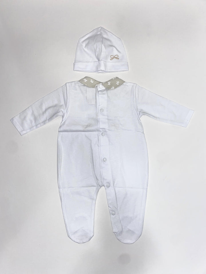 Set tutina e cappellino in cotone con fiocchi decorativi MFT4J BS NINNAOH 