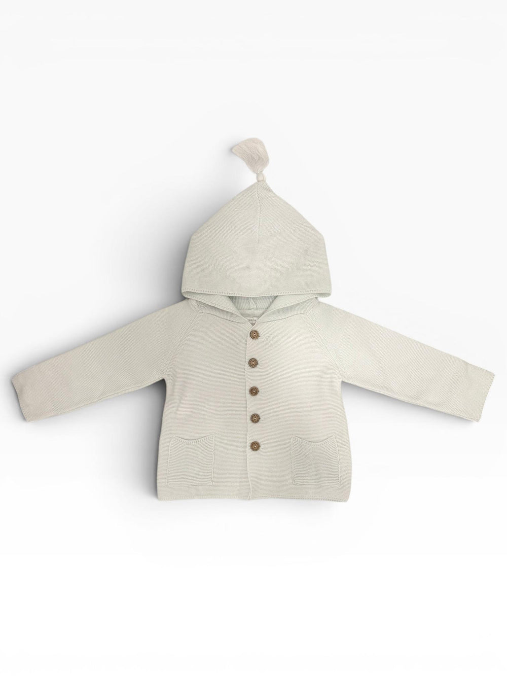 Cardigan con cappuccio in filo celeste chiaro 10308A/E 01 WEDOBLE 