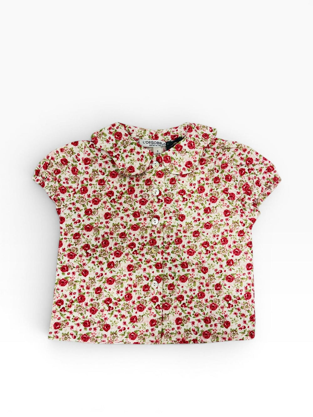 Camicia in cotone con micro stampa floreale CARLOTTA BRS ORSO BRUNO 