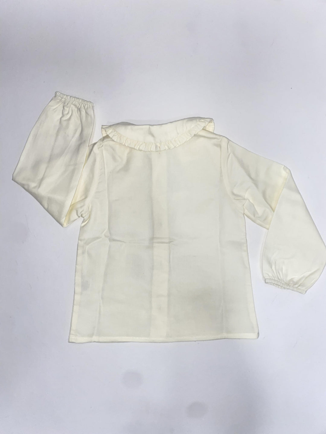 Camicia in cotone neonata con colletto volant CAM/R N BU ORSO BRUNO 