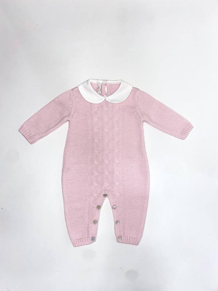 Tutina in lana rosa a trecce 316 RO BABY Lord 