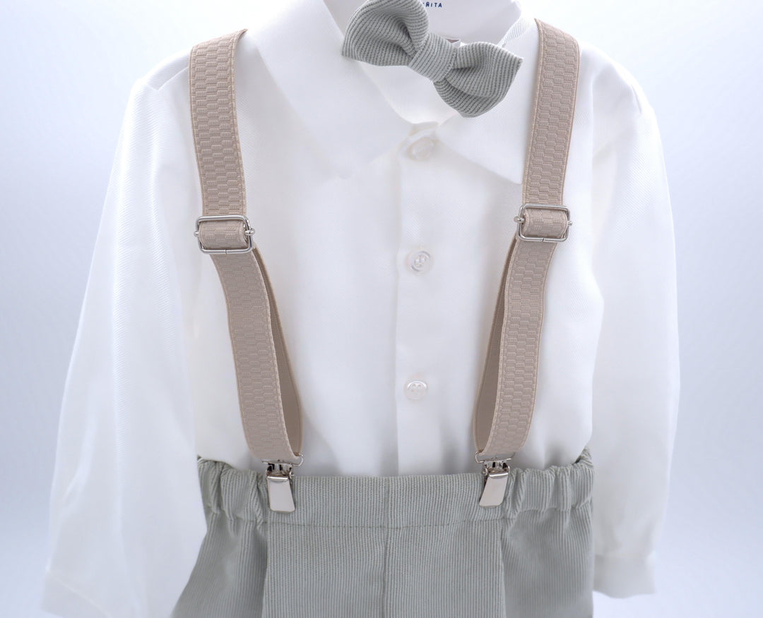 Completo con bretelle (pantalone verde salvia) CB6780 BV Teto e Tatta 