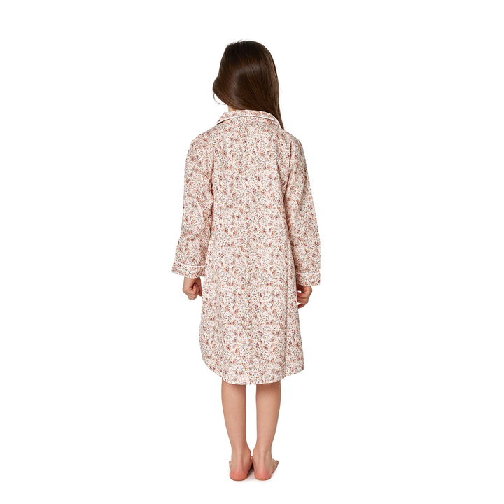 Camicia da notte bambina in cotone fiori rosa NANCY BF 070 GOLD 