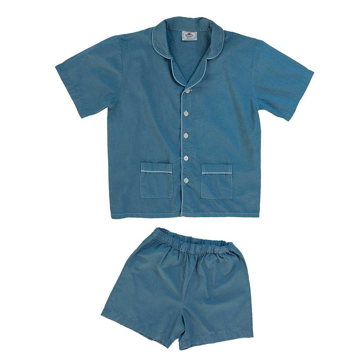 Pigiama corto in cotone blu jeans CHARLY BCC 870 GOLD 