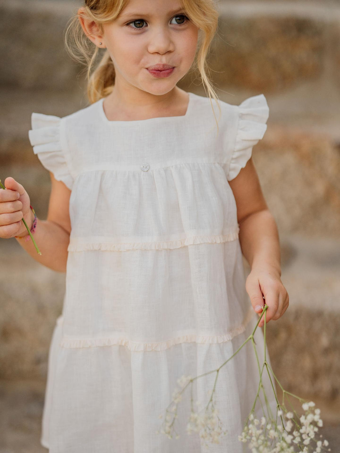 Vestito corto in cotone e lino 04704B 90 WEDOBLE 