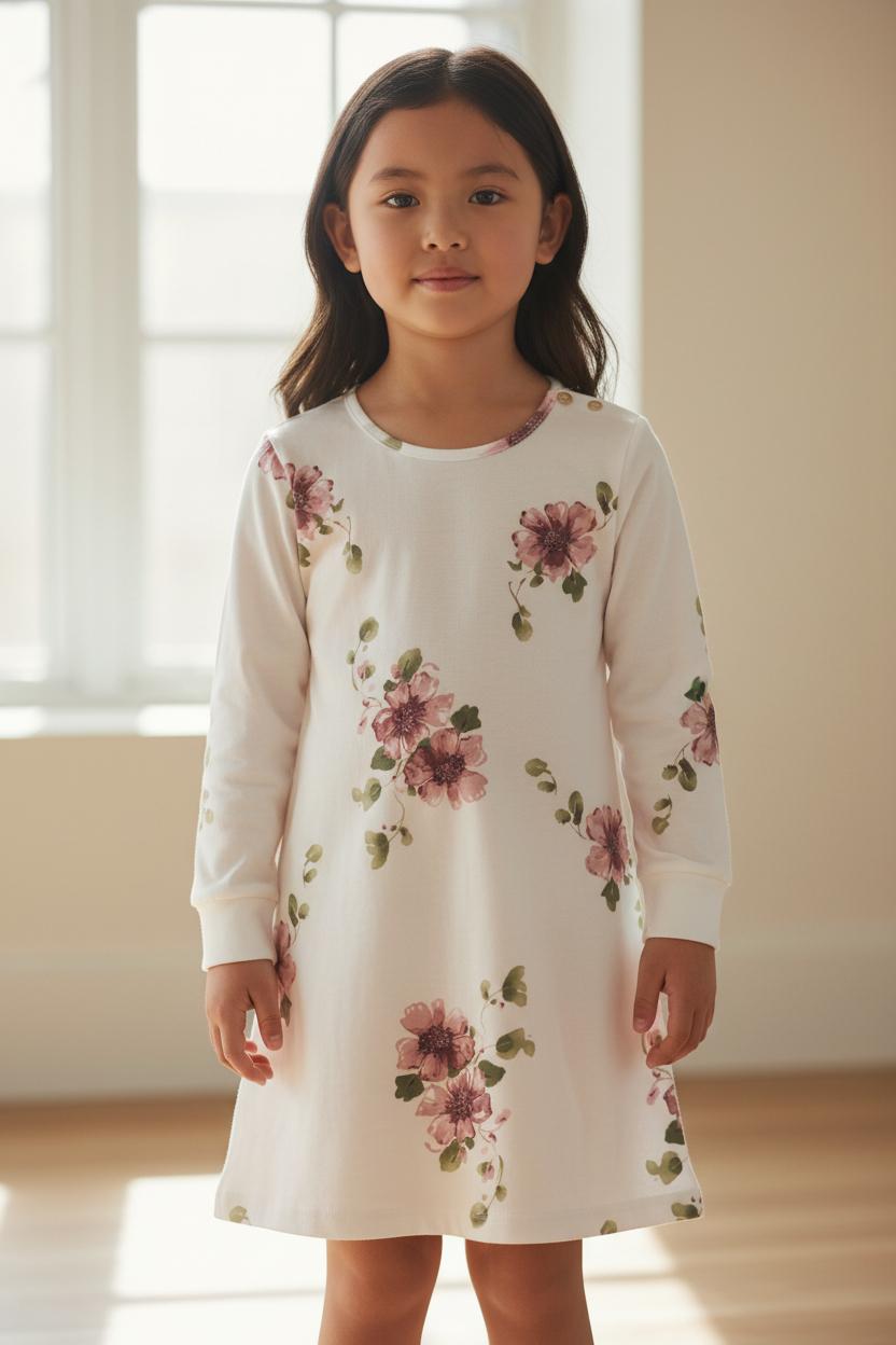 Camicia da notte in caldo cotone a fantasia floreale 1932I00 803 SOTTOCOPERTA 