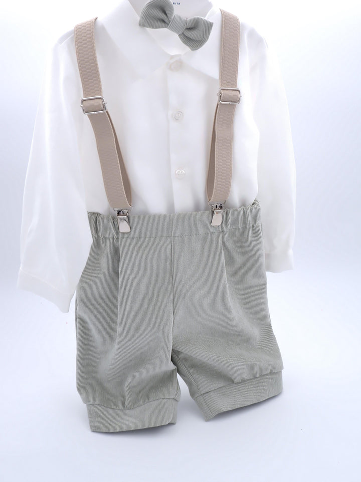 Completo con bretelle (pantalone verde salvia) CB6780 BV Teto e Tatta 