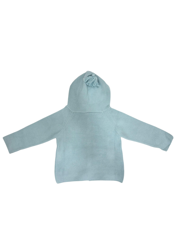 Cardigan con cappuccio in filo turchese 10308A/E 11 WEDOBLE 