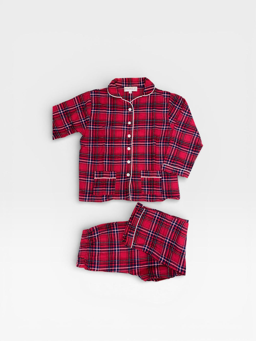 Pigiama bambina lungo in flanella scozzese scarlatto LUCY 25 BFL 432 GOLD 
