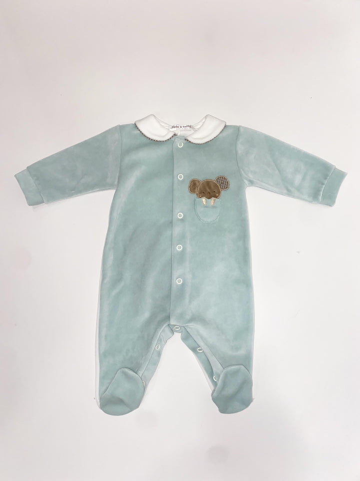 Tutina in ciniglia con dettaglio teddy TU8270 VE Teto e Tatta 