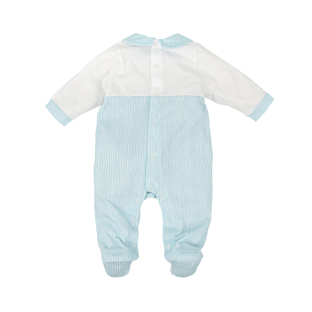 Tutina in cotone con colletto e righe 10223 BT BABIDU 