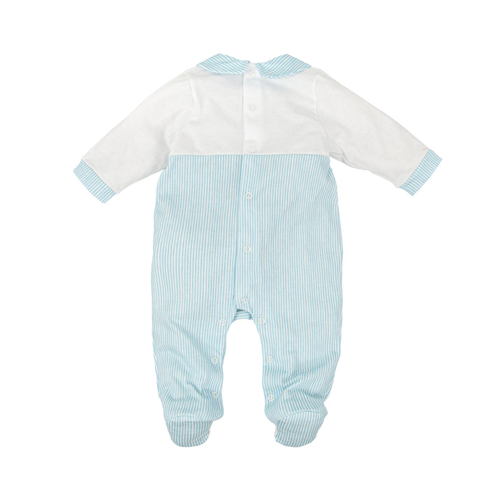 Tutina in cotone con colletto e righe 10223 BT BABIDU 