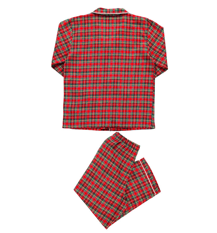 Pigiama in flanella lungo rosso scozzese maschio CHARLY BF 641 GOLD 