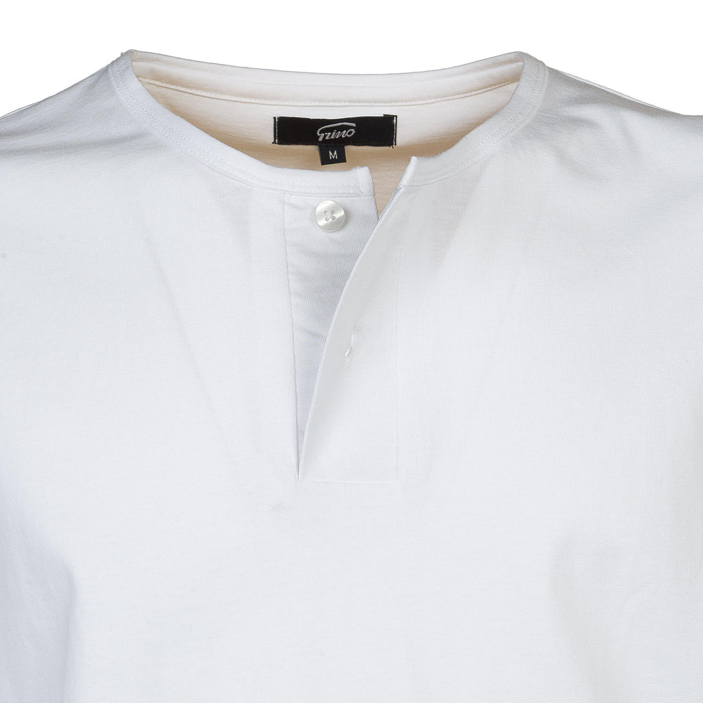 Pigiama in cotone corto bianco con pantaloni celesti PETER UCC/2 870 GOLD 