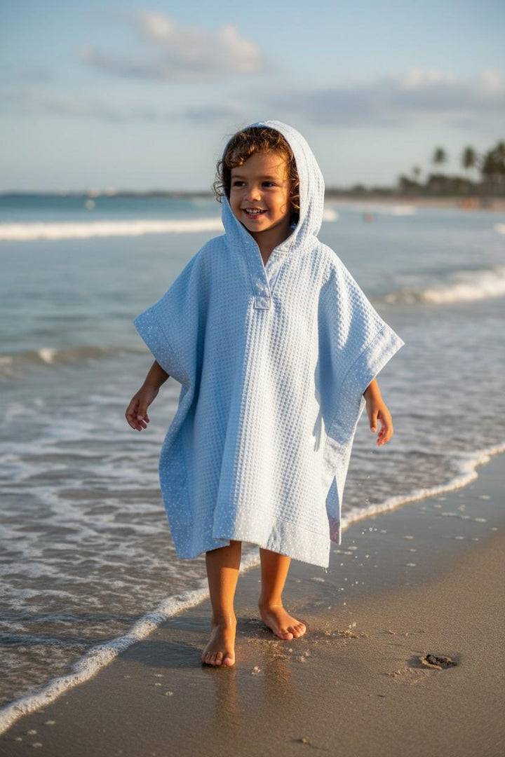 Poncho a nido d'ape con profilo a stelline LIPARI 92/113 Mantì 