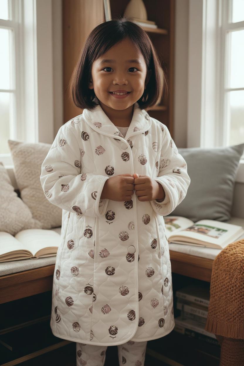 Vestaglia caldo cotone con fantasia cioccolatini 1235A00 705 SOTTOCOPERTA 