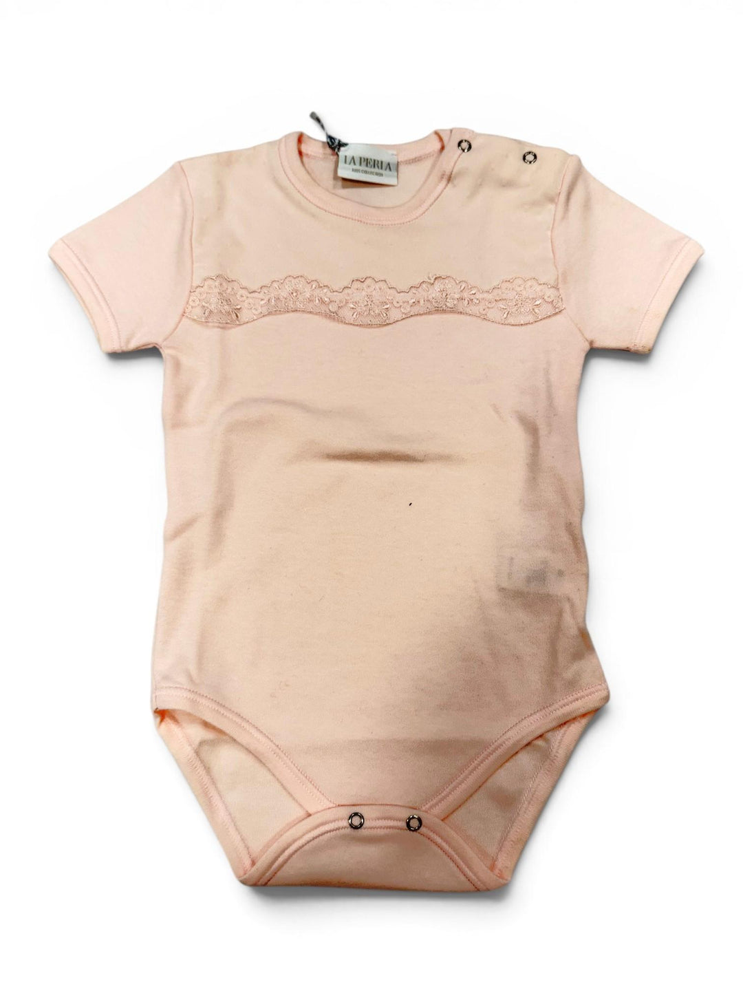 Body cotone caldo con inserto in pizzo e plumetis 52641 R3 La Perla 
