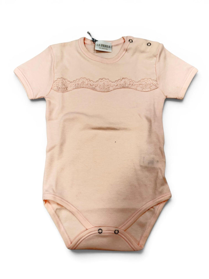 Body cotone caldo con inserto in pizzo e plumetis 52641 R3 La Perla 