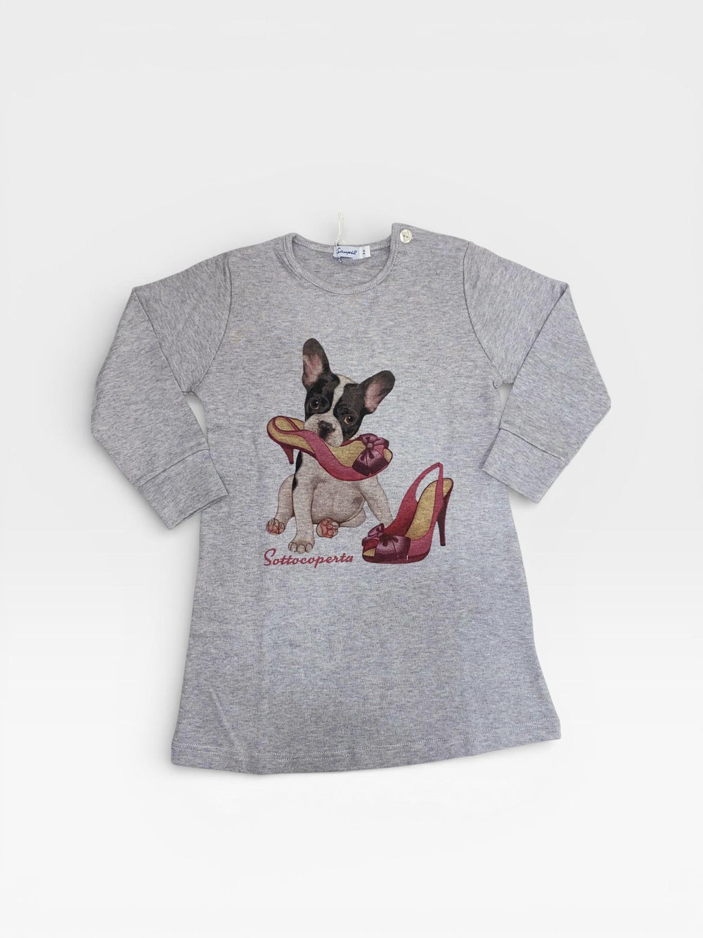 Camicia da notte in caldo cotone con stampa bulldog e scarpe 0832I03 05# Sottocoperta R. 