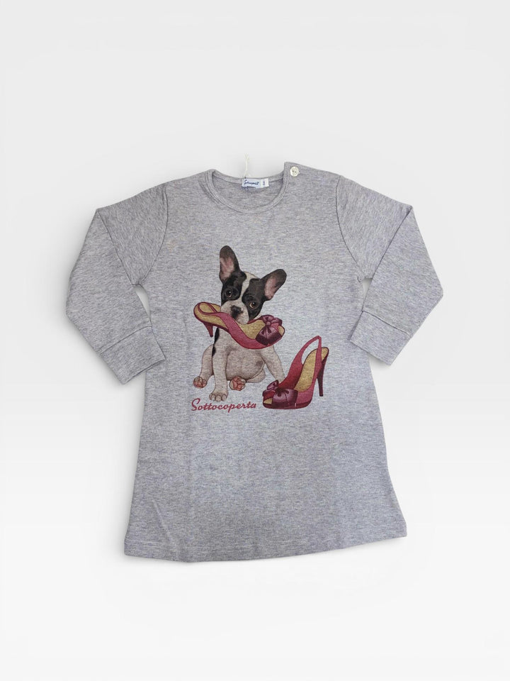 Camicia da notte in caldo cotone con stampa bulldog e scarpe 0832I03 05# Sottocoperta R. 