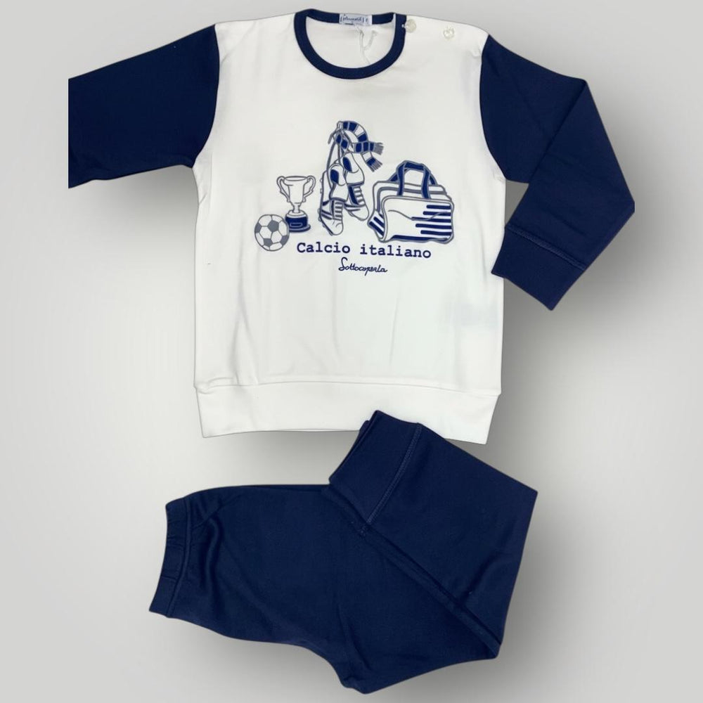 Pigiama in caldo cotone con grafica "Calcio Italiano" 1625I06 061# Sottocoperta R. 