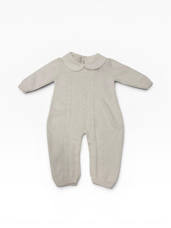 Tutina a treccina in filo bianco 354 BI BABY Lord 