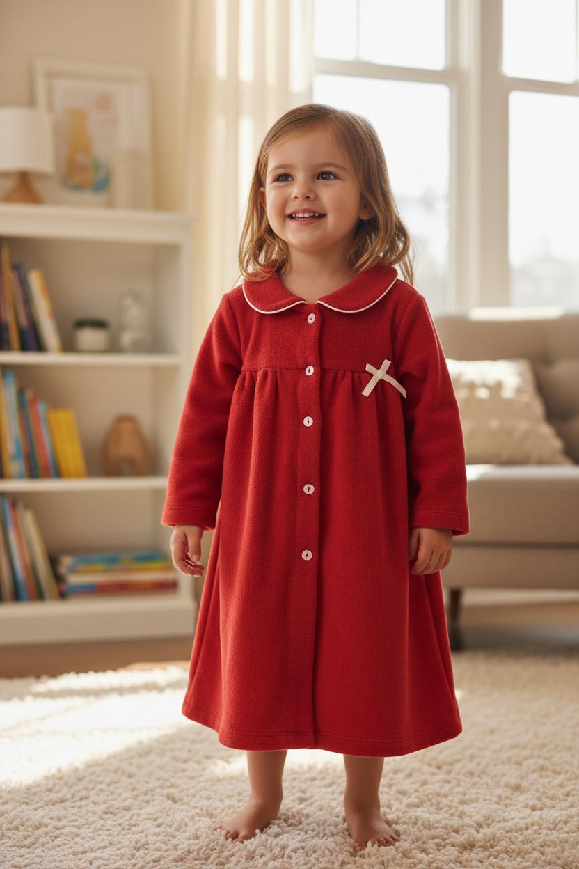Vestaglia in pile rosso C56660 RS DANY 