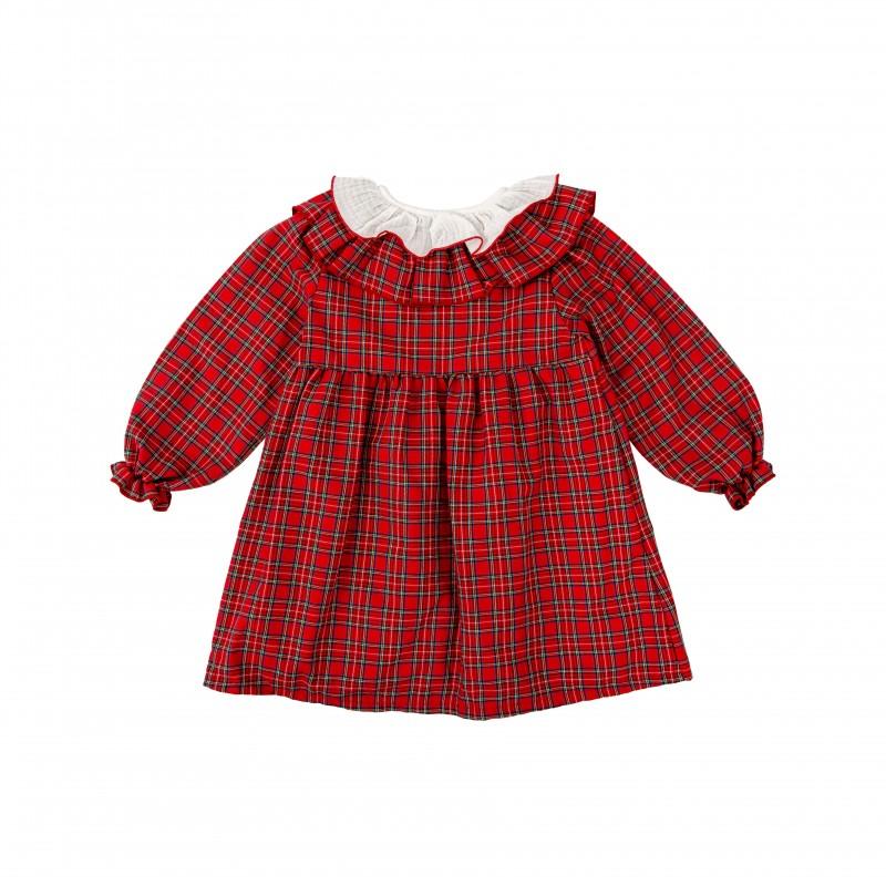 Abito a quadri scozzesi in caldo cotone 90659 RS BABIDU 