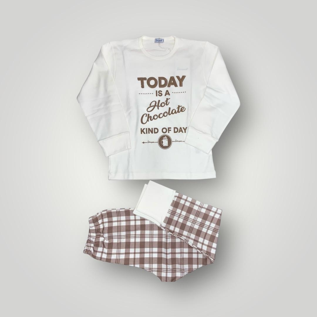 Pigiama in caldo cotone con pantalone tartan 1925I11 160# Sottocoperta R. 