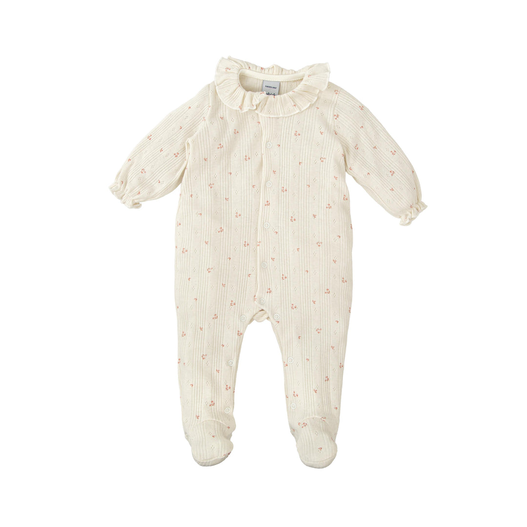 Tutina in cotone traforato con micro fiori 11227 RO BABIDU 