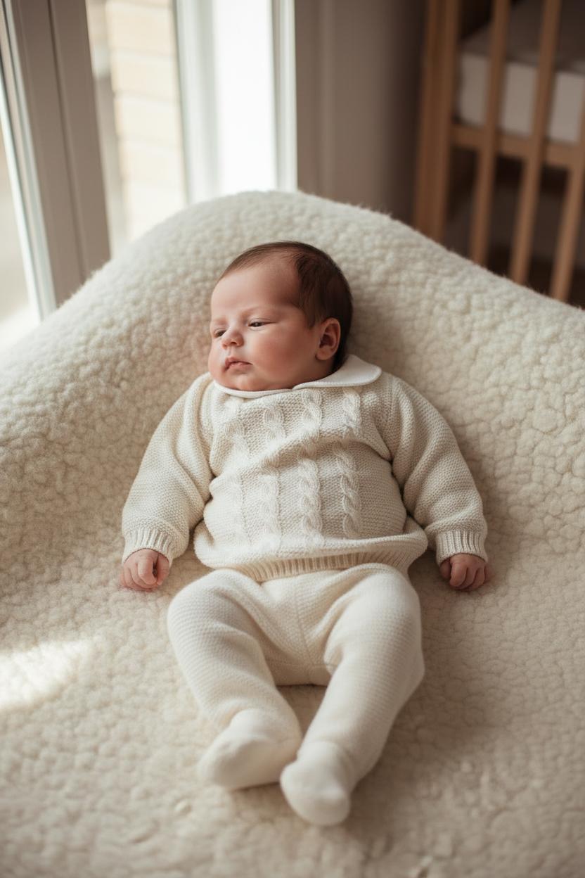 Completo due pezzi in lana con trecce 516 BI BABY Lord 