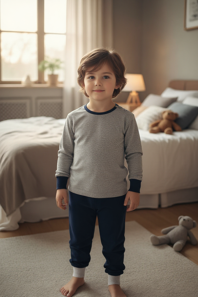 Pigiama in caldo cotone bicolore 1225I00 051# Sottocoperta R. 