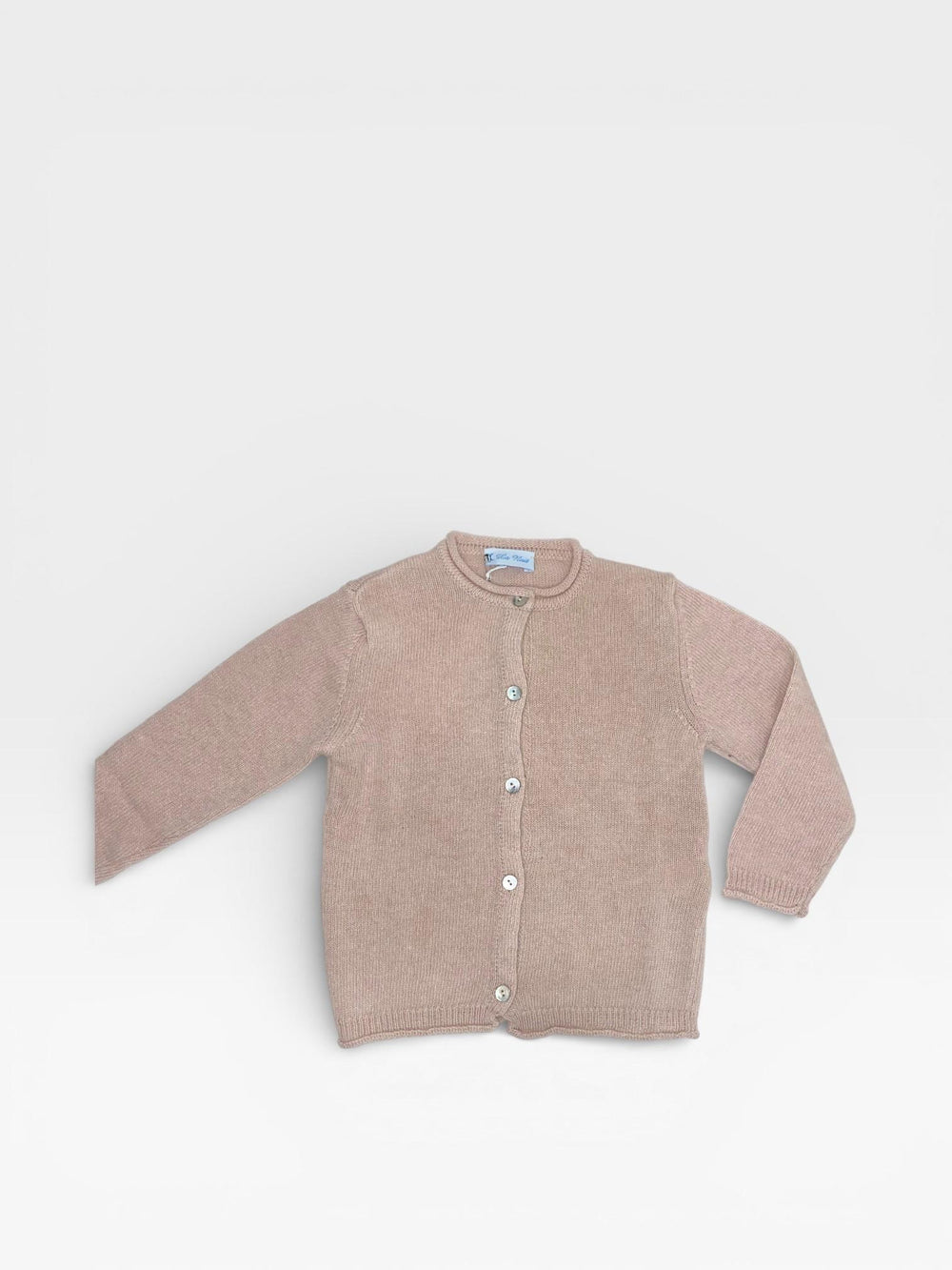 Cardigan in misto lana a girocollo rosa cipria LN60633 RO LA NUIT 