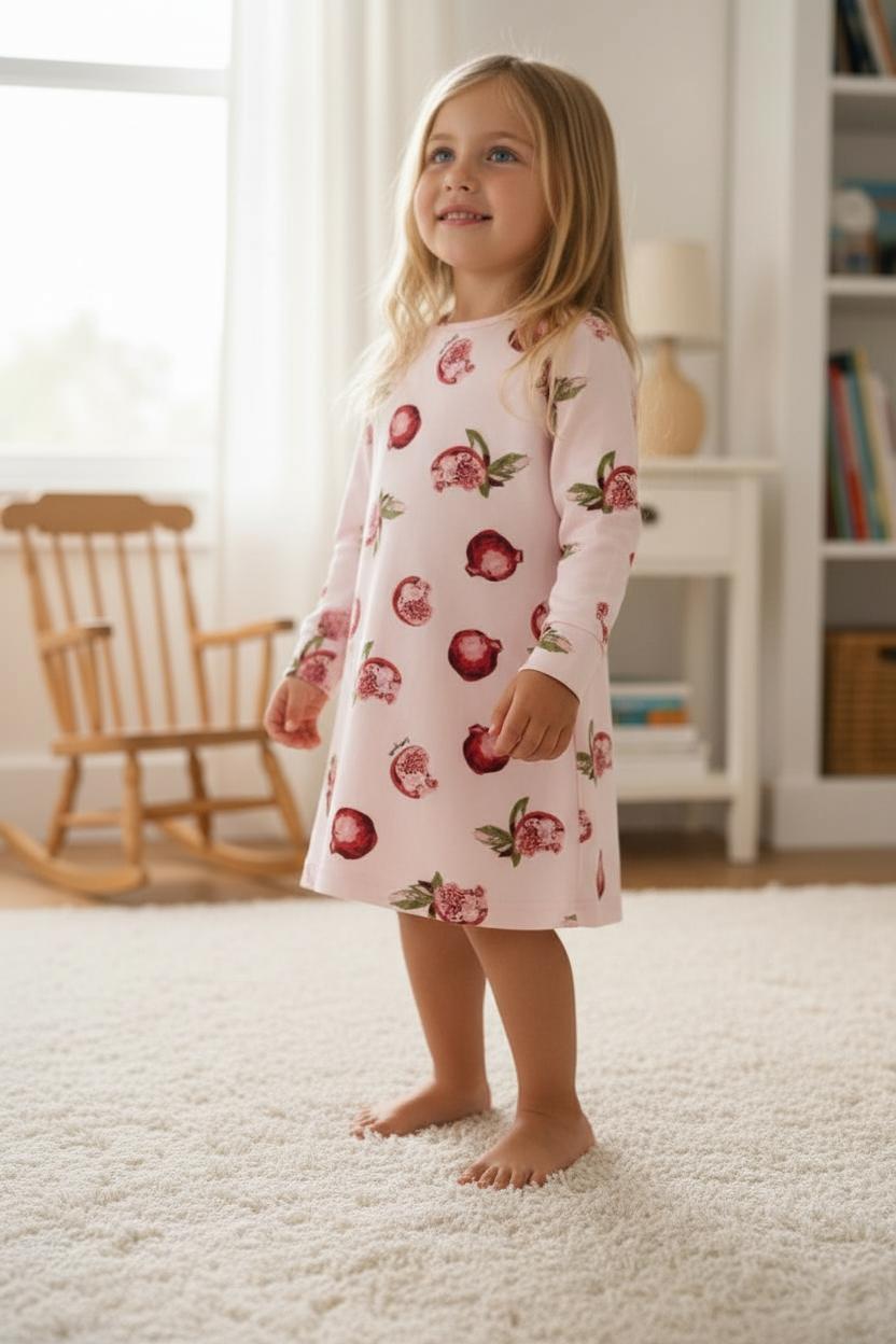 Camicia da notte in caldo cotone con stampa melograni 1932I00 804 SOTTOCOPERTA 