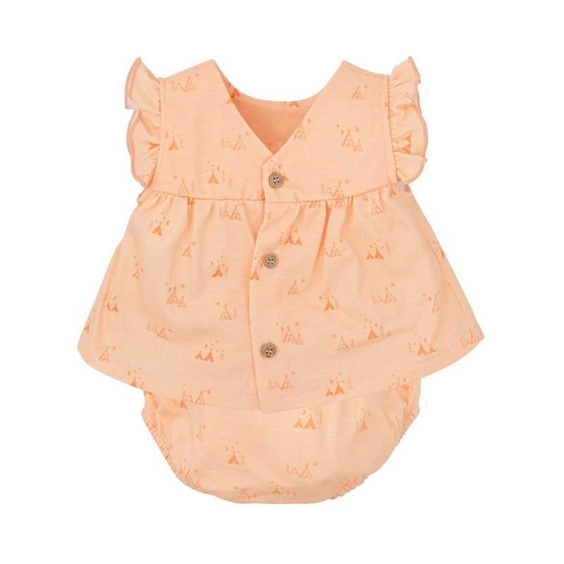 Completo bambina arancione, composto da culotte e camicetta 42238 AR BABIDU 