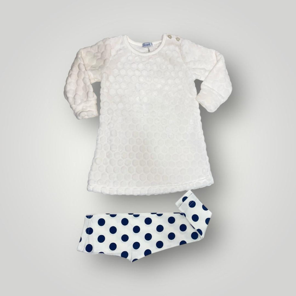 Pigiama in ciniglia con leggins a pois FSI 9150I00 06# SOTTOCOPERTA 
