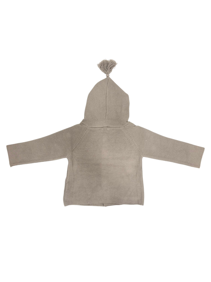 Cardigan con cappuccio in filo grigio 10308A/E 10 WEDOBLE 