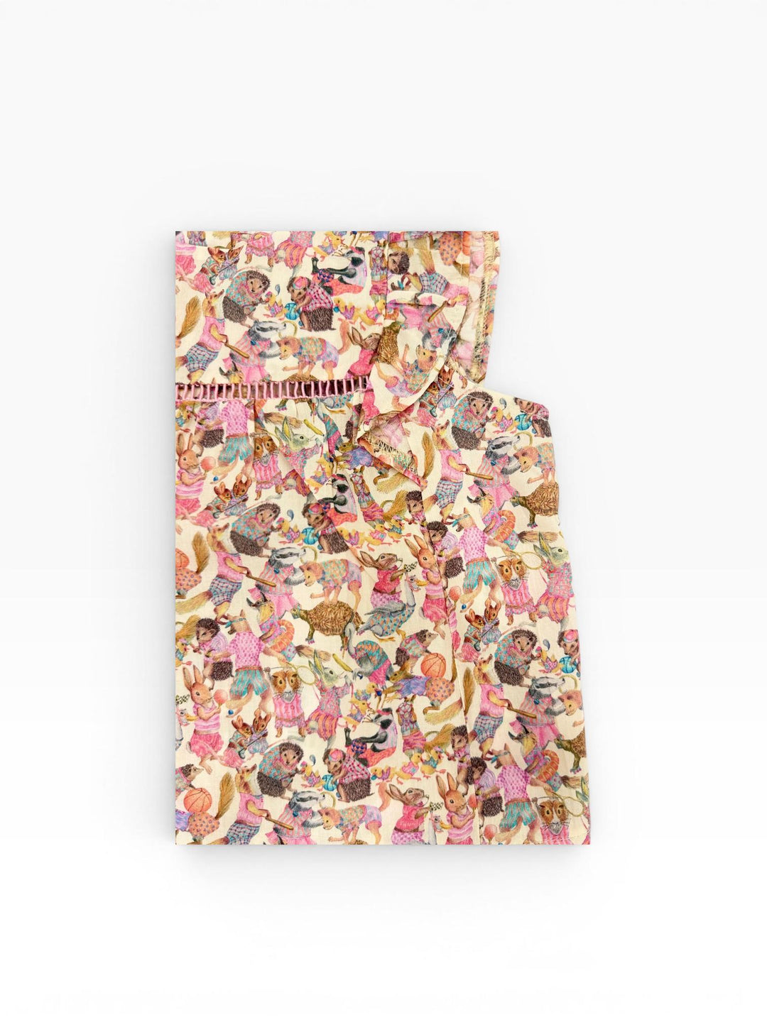 Blusa smanicata con stampa animali in cotone MUZ FANT ORSO BRUNO 