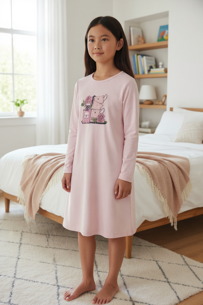 Camicia da notte in modal con stampa profumo 6132A04 20# Sottocoperta R. 